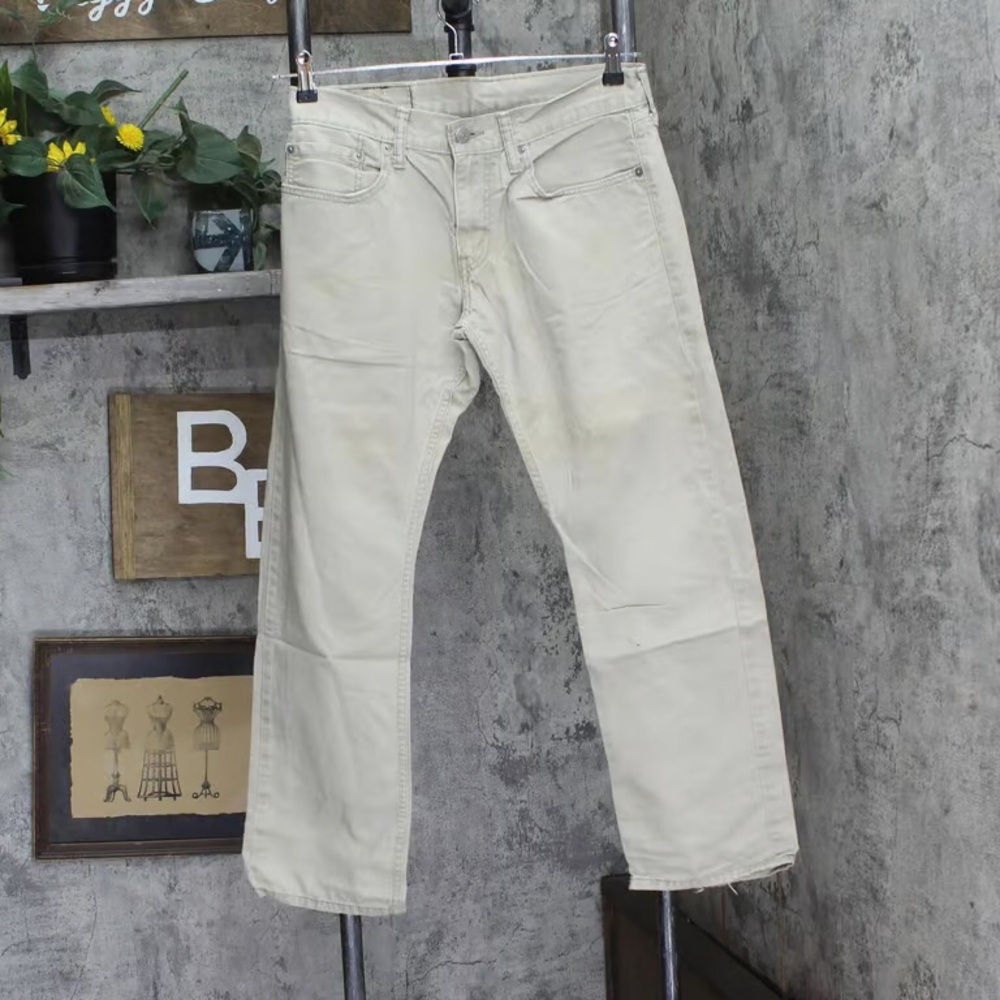 Levi's Straight Leg Regular Fit Khaki Jeans Tan Brown 31x30